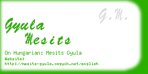 gyula mesits business card